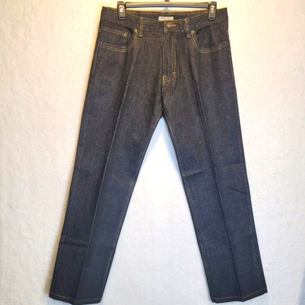 Miskeen Originals 36x32 Blue Premium  Denim Jeans Dark Wash Straight